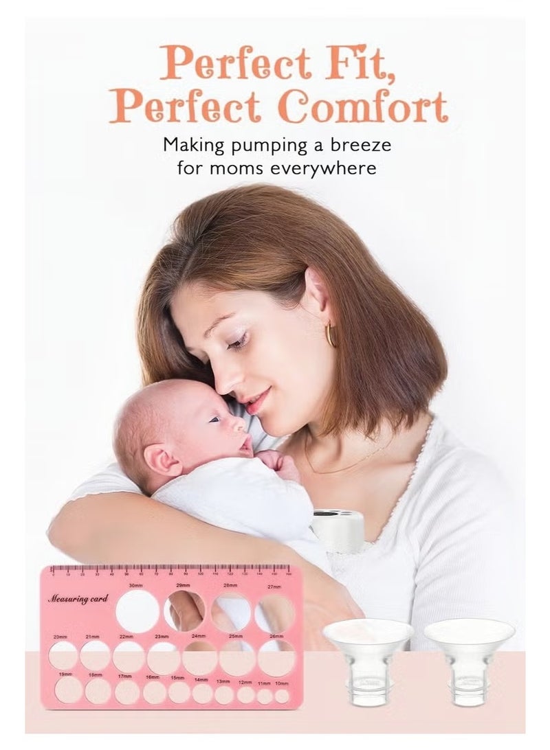 كولا بير 14 قطعة قطع فلنجية 13/15/17/19/21 مم لفلنج/درع مضخات معظم المضخات، قطع خالية من BPA، متوافقة مع مضخات الثدي Momcozy/Spectra/Bellababy/TSRETE/Nuliie. - Image 2